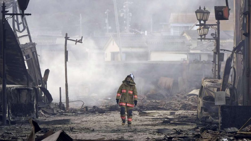 Race Against Time: Rescuers Search for Survivors After Deadly Quakes in Japan