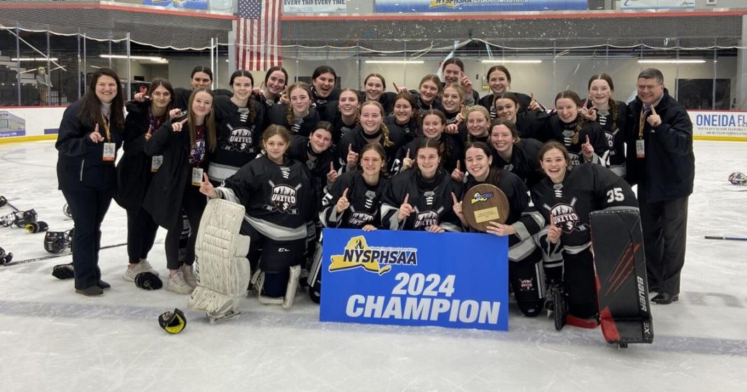 Adirondack United Girls’ Hockey Team Clinches State Championship, Finishes Season Undefeated